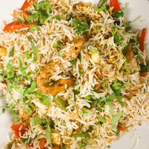 CHICKEN FRIED RICE.